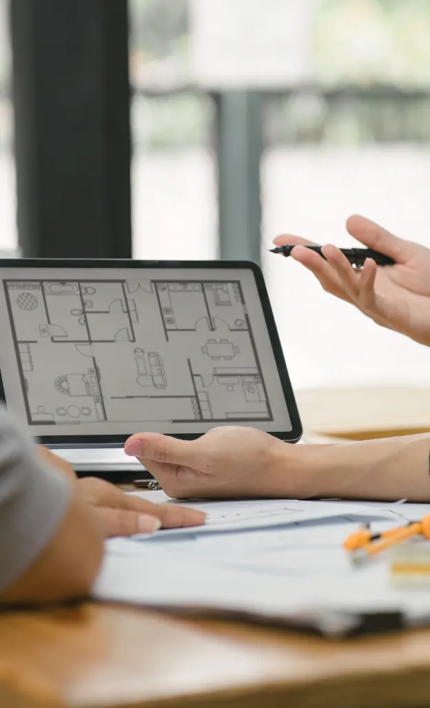 Construction planning blueprints for a Los Angeles project