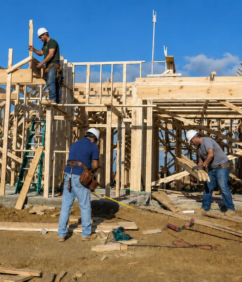 Construction team coordinating remodeling and building work in Los Angeles